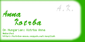 anna kotrba business card